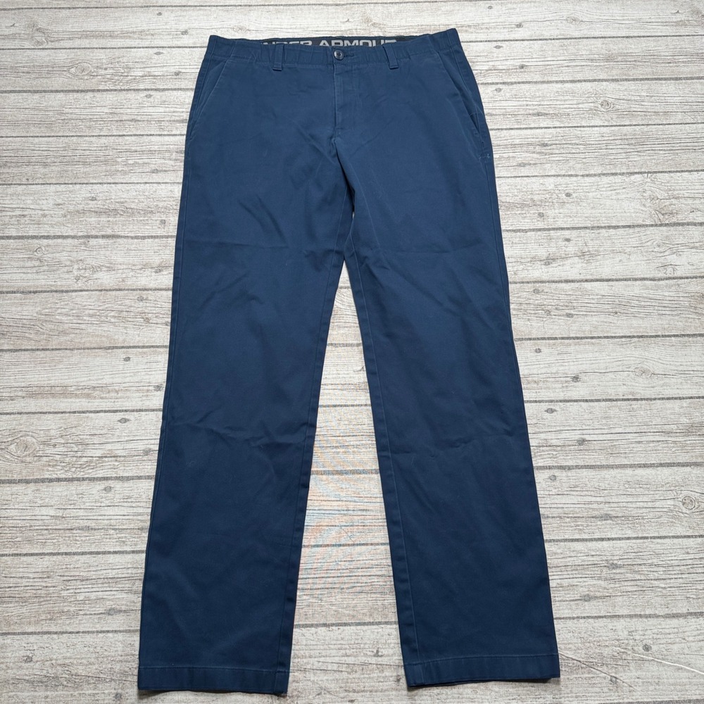 Under Armour Golf Pants Men's 38x34 Navy Blue Tapered Leg Stretch Athletic Chino